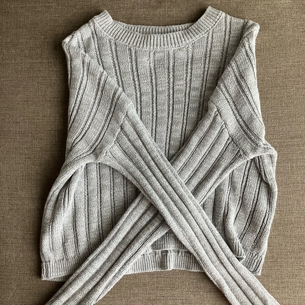 Aeropostale Light Gray Ribbed Women's Sweater